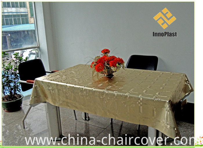 PVC Gold Embossed Tablecloth with Fabric Backing